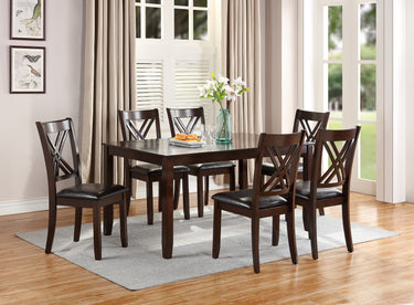 7pcs Dining Set Dining Table 6 Side Chairs